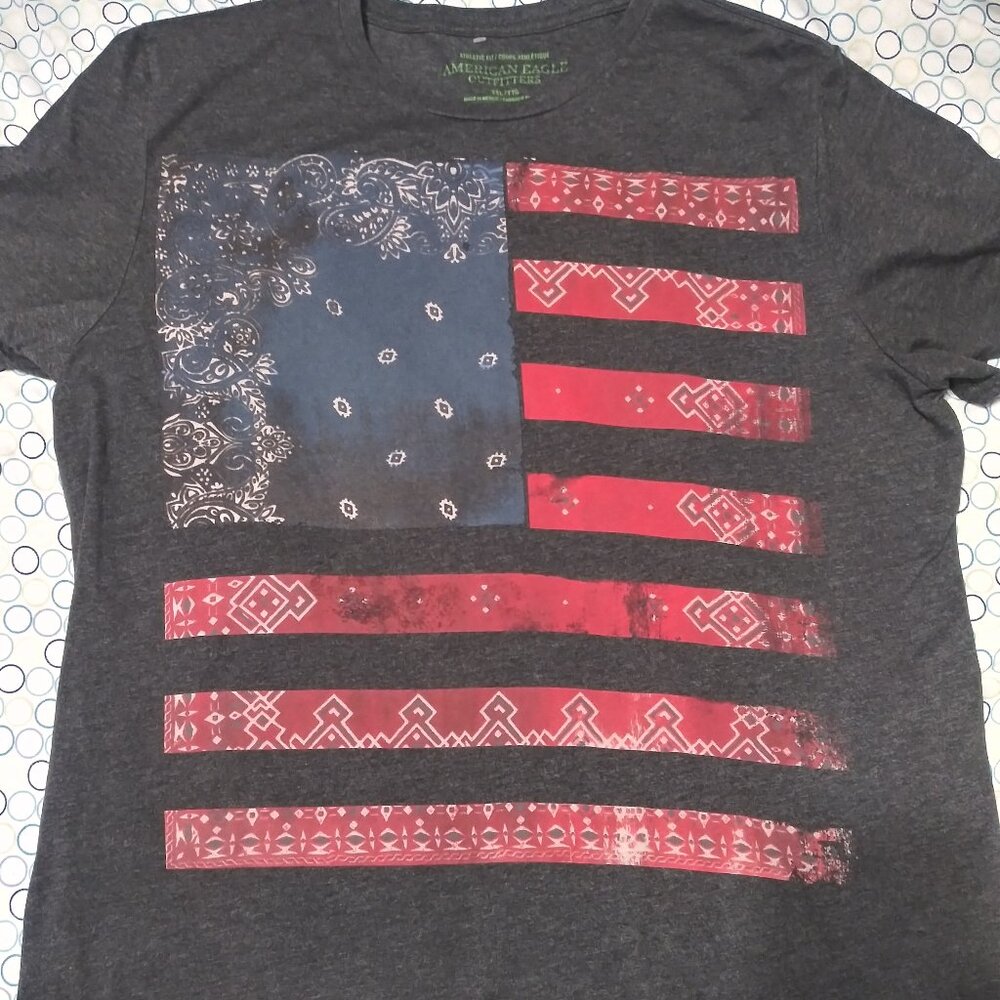 American Eagle American flag USA bandana gray July 4 - Picture 2 of 8